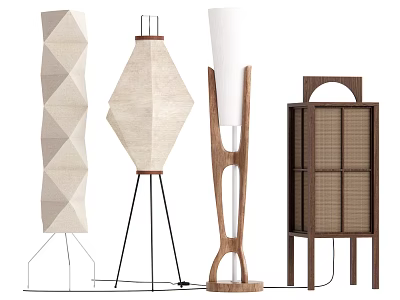 Quiet and Ancient Style Floor Lamp 3d model