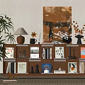 Middle Ancient Bookcase Modern Middle Ancient Bookcase Low Cabinet Decorative Cabinet 3d model