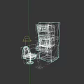 Retro Computer Arcade Gaming Machine With Vintage Design And White Chair