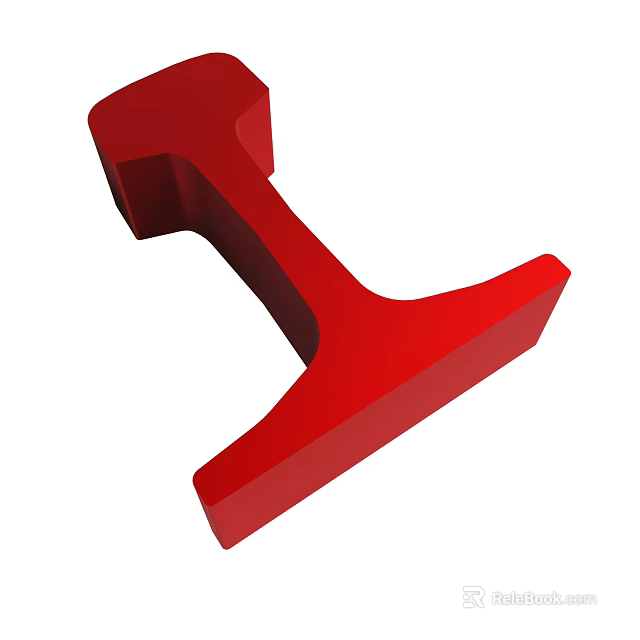 Red Three Dimensional Modern Abstract Geometric Digital Sculptural Shape Rendering 3d model