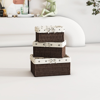 Storage box rattan weave 3d model