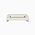 Modern Double Sofa Minimalist Fabric Double Sofa 3d model