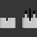 White Laptop Chargers Featuring Dual Port Plug Design And Compact Size