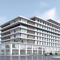 Modern Office Building Exterior Design With Large Glass Windows And Multiple Floors