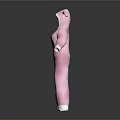 Cute Pink Kids Onesie With Hooded Rabbit Ears Soft Material And White Cuffs