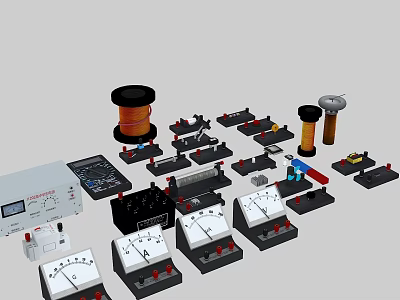 High Quality Industrial Equipment Including Meters Control Panels Coils And Switches 3d model
