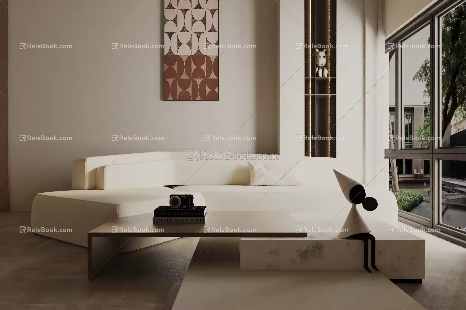 Three-seat sofa 3d model