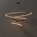 Modern Spiral Chandelier With Curved LED Light Lines And Warm Ambient Glow
