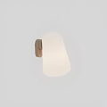 Elegant Modern Wall Lamp with Pleated White Shade and Brass Base 3d model