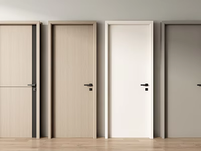 Modern Hinged Doors in Various Colors and Styles for Home Interior 3d model