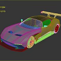 Silver Sports Car with Green Accents Red Alloy Wheels Black Rear Spoiler and Sleek Design