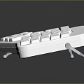 White Split Computer Keyboard Accessories With Grid Design For Ergonomic PC Use