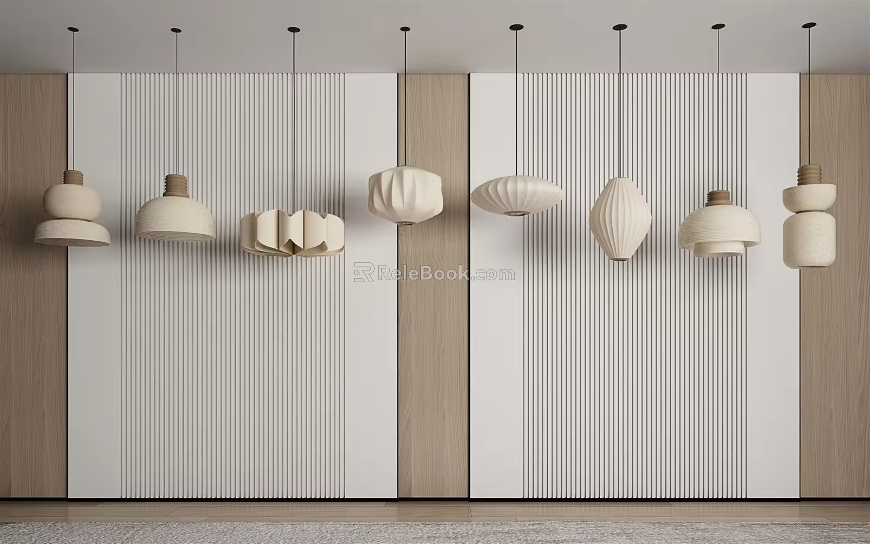Japanese-style chandelier 3d model