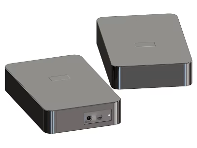 Portable External Hard Drives with USB Interface in Grey Compact Design 3d model