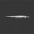 Intricate Metallic Scythe Weapon Design With Decorative Gear And Orange Handle