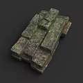Moss Covered Natural Stone Blocks For Garden Landscaping Steps Design