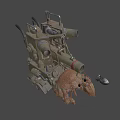Creative Crab Inspired Tank With Number 8 Cannons And Projectile Design