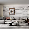 Modern sofa coffee table combination 3d model