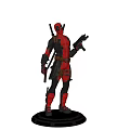Deadpool Movie Character Action Figure In Red Black Suit Holding Guns With Swords