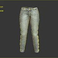 Light Blue Denim Jeans With Slim Fit Design And Stretchy Fabric For Casual Wear