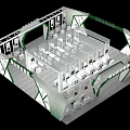 Meishan Comprehensive Exhibition Area Modern Architectural Design With Green White Structure And Bamboo Pattern