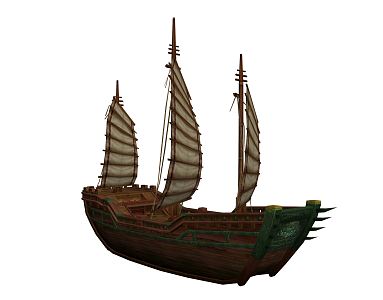 Chinese sailboat 3d model