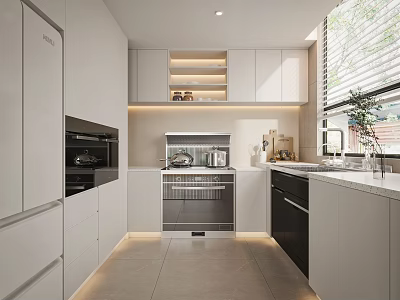 modern kitchen cream kitchen 3d model