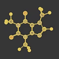 Molecular Structure Model 3D Rendering With Black Carbon Red Oxygen Blue Nitrogen White Hydrogen Atoms