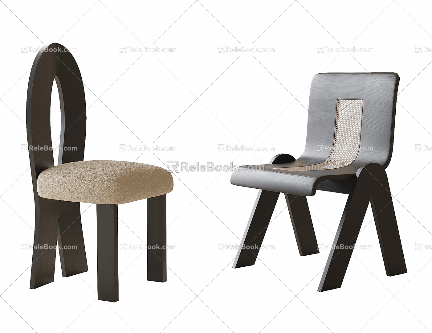 Modern Single Chair Dining Chair Tea Chair 3d model