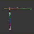 Industrial Tower Crane with Long Boom Used in Construction Site Operations