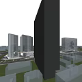 Modern High Rise Office Towers With Glass Facade And Urban Skyline View