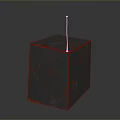 Modern Electronic Component Cube With Red Gray Surface And Top Rod Design