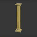 Classical Architectural Column Beige Color With Fluted Shaft Capital And Base