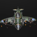 Vintage Green Electric Toy Airplane with Star Logo and Realistic Details