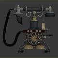 Vintage Antique Telephone With Rotary Dial Classic Metal Design Retro Style