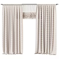 Beige Curtains With White Polka Dot Design Modern Style For Living Room Windows