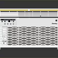 Sleek White Computer Tower With Modern Grille Design And Front Panel Controls