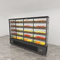 Upright Display Freezer With Black Exterior And Multiple Shelves For Fresh Fruits Vegetables