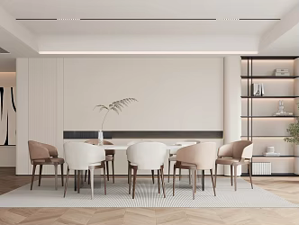 Cream Restaurant Modern Restaurant 3d model