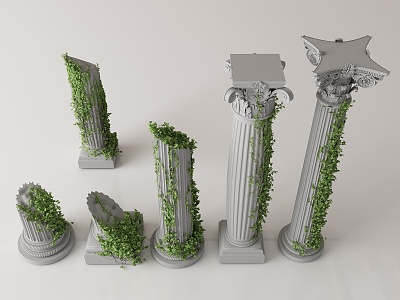 European Roman Column 3d model