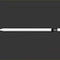 Sleek Silver Metallic Pen With Smooth Surface On Dark Reflective Background 3d model