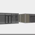 Construction Site Temporary Container Buildings With Large Glass Windows And Beige Exterior