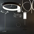 Modern Circular Metal Frame Pendant Lights And Floor Lamps Lighting Combinations