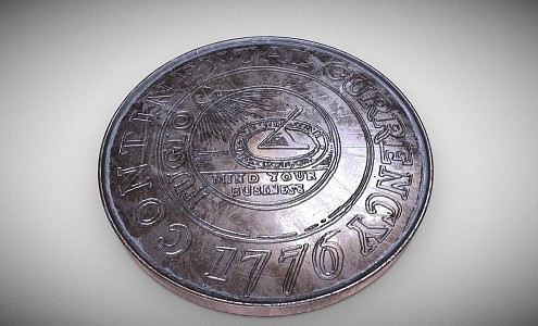 Modern Coin Currency Silver Coin 3d model