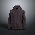 Comfortable Dark Purple Hooded Sweatshirt With Simple Design For Daily Casual Wear