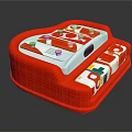 Red Heart Shaped Kids Toy Cash Register With White Surface And Colorful Number Buttons