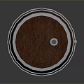Classic Wooden Barrel With Metal Hoops And Cylindrical Oak Wood Design