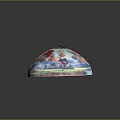 Vibrant Colorful Ceramic Bowl With Decorative Patterned Lid For Daily Household Use
