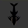 Fierce Black Mythical Creature With Antler Like Spikes Red Dots Open Mouth And Sharp Fangs