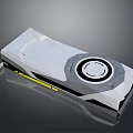 White Computer Graphics Card With Circular Cooling Fan And Sleek Design 3d model
